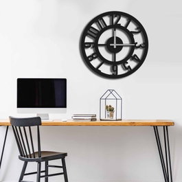 Wallity MTS - 004 Reloj de Pared Decorativo de Metal Negro